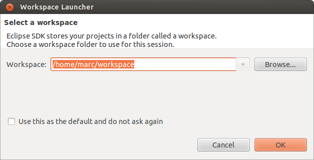 Selector workspace eclipse