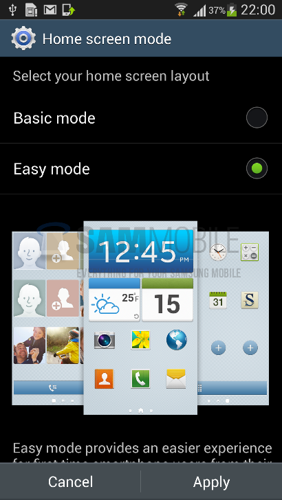 Galaxy S4 Easy Mode