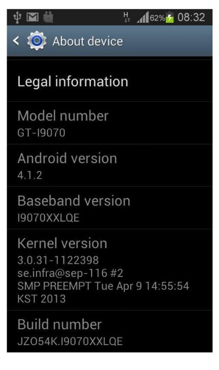 Galaxy S Advance Android 412 Jelly Bean