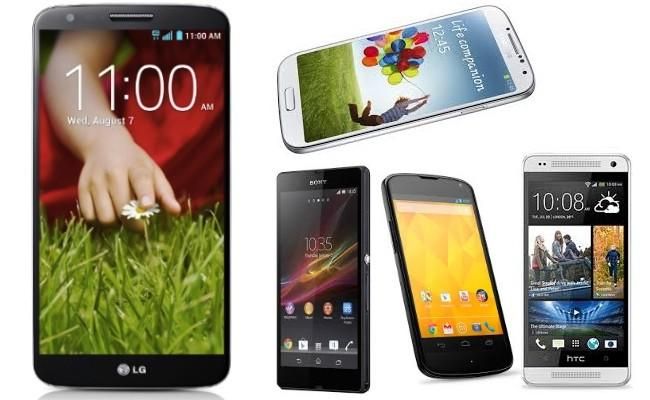 LG G2 vs Galaxy S4 vs Xperia Z vs HTC One
